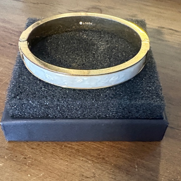 J. Crew Jewelry - Elegant Gold and White Bangle Bracelet